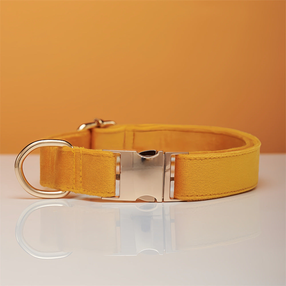 Multiple Colour Velvet Personalised Dog Collar Leash Set With Bow