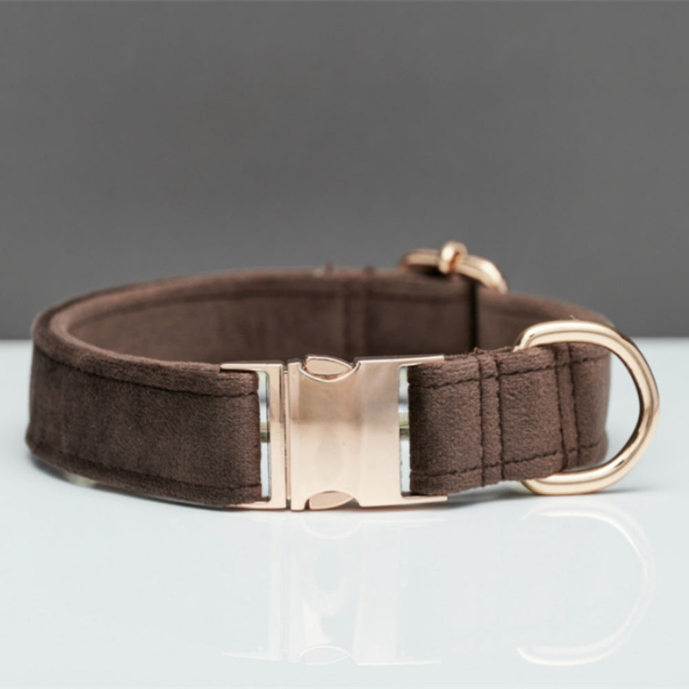 Multiple Colour Velvet Personalised Dog Collar Leash Set With Bow
