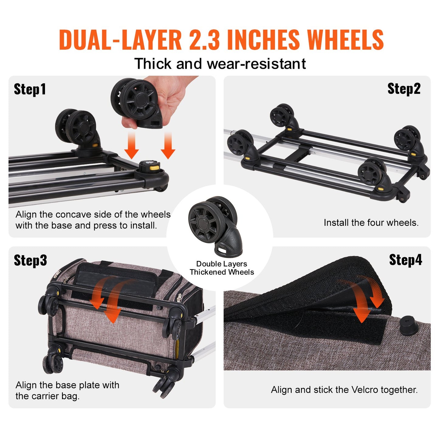 Airline Approved Rolling Pet Carrier With Telescopic Handle And Shoulder Strap