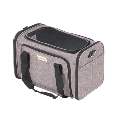Airline Approved Rolling Pet Carrier With Telescopic Handle And Shoulder Strap
