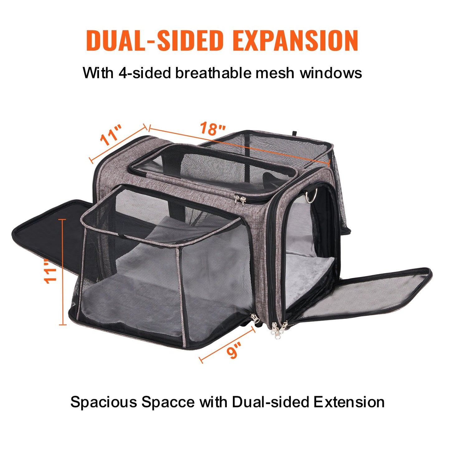 Airline Approved Rolling Pet Carrier With Telescopic Handle And Shoulder Strap