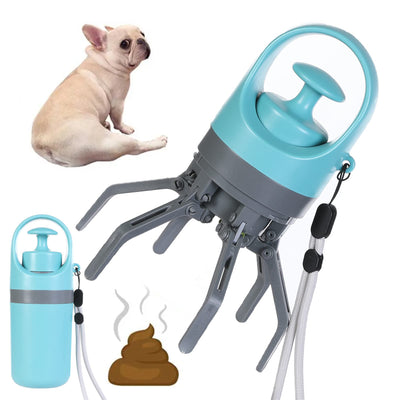 Portable Lightweight Dog Pooper Scooper With Built-in Poop Bag Dispenser Eight-claw Shovel