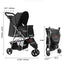 Pet Stroller Foldable 3 Wheels Dog Stroller With Brake Up To 35lbs Travel Camp