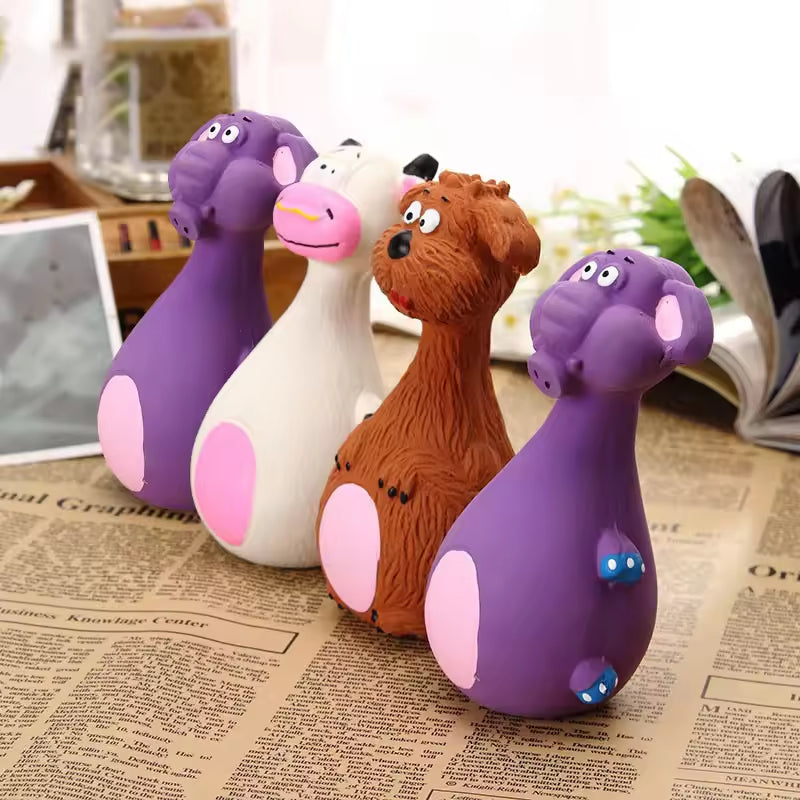 4pcs Cute Latex Dog Chew Toys With Sound