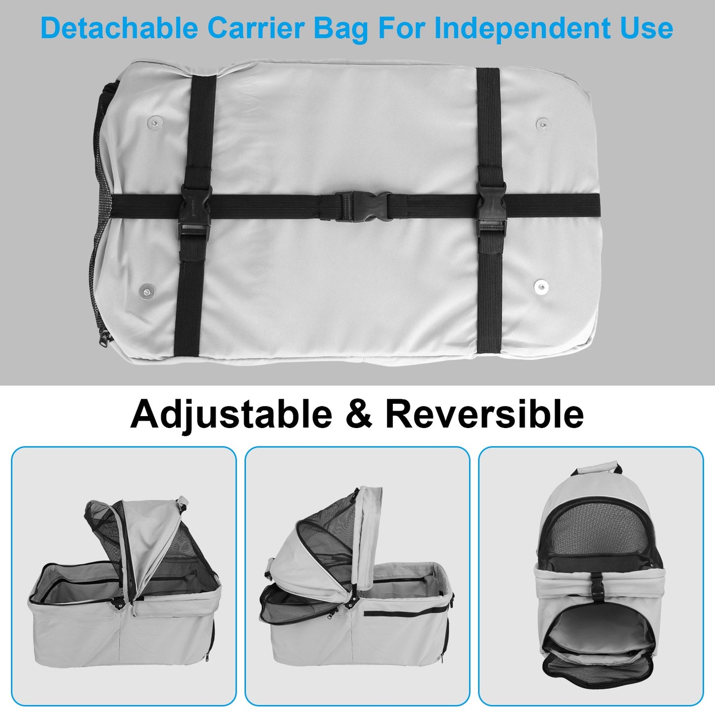 1Pc 4-Wheels Pet Stroller Foldable Carrier Strolling Cart Travel Jogger Pet Stroller With Removable Liner Storage Basket For Dog Cat