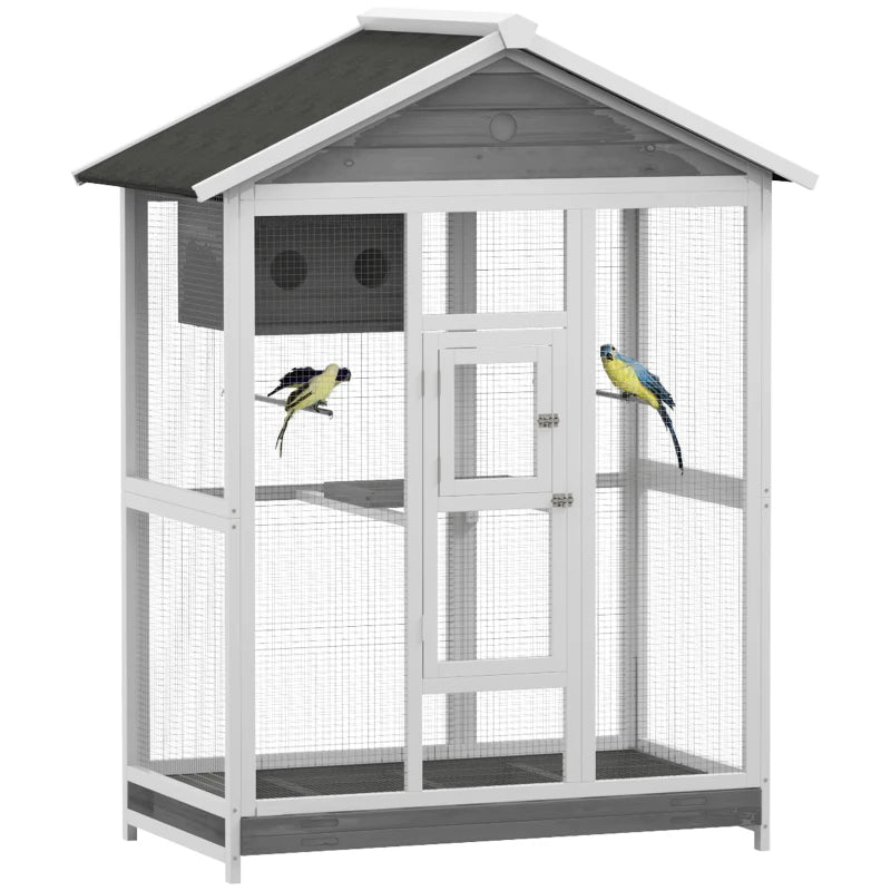 Wooden Bird Cage Aviary, Flight Cage With 4 Perches