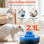 Ceramic Cat Water Fountain 2.1L/71oz Cupcake Pet Fountain For Cats & Dogs