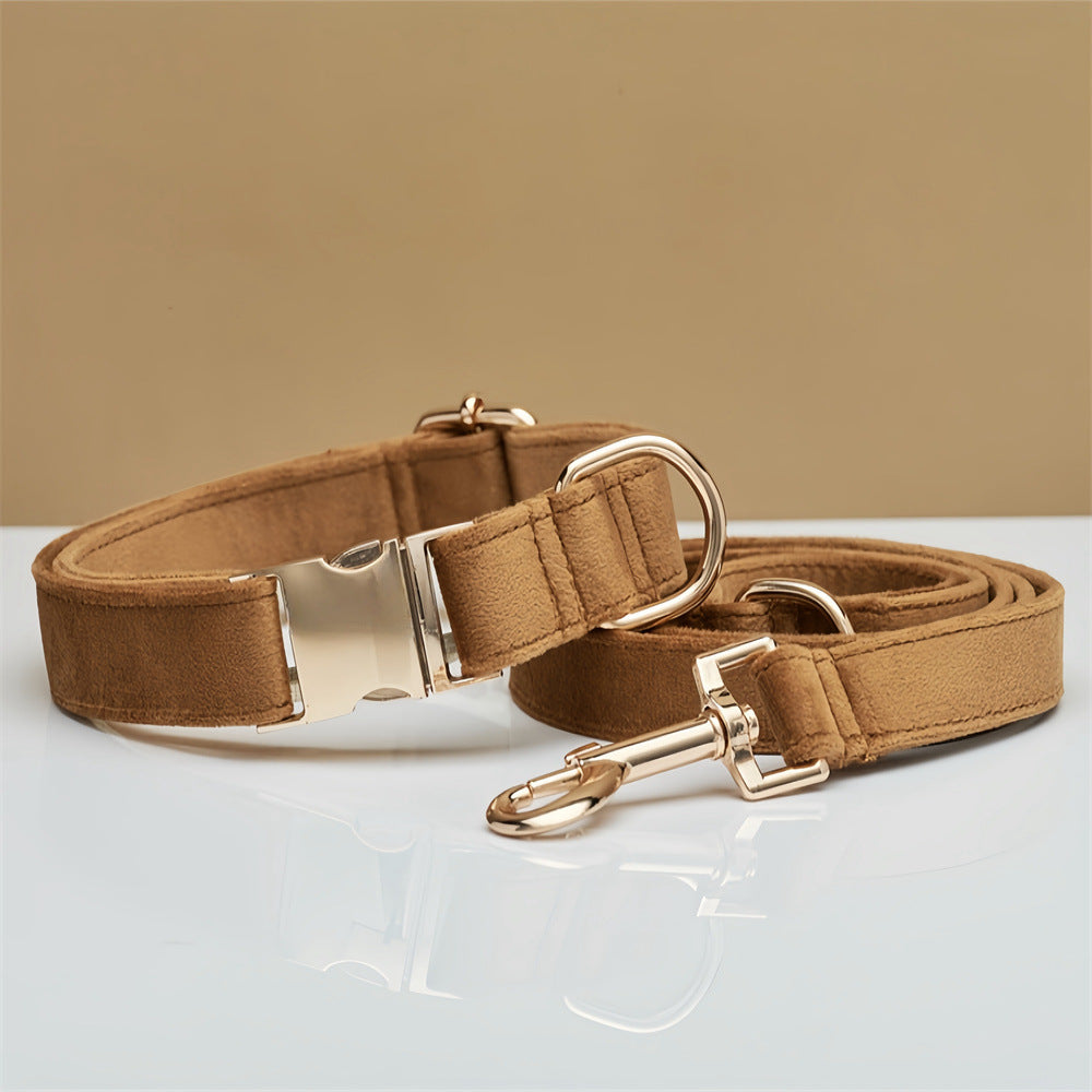 Multiple Colour Velvet Personalised Dog Collar Leash Set With Bow