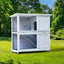 Rabbit Hutch Outdoor, 2-Story Rabbit Cage Indoor With Run, Bunny Cage With 2 Removable No-Leak Trays