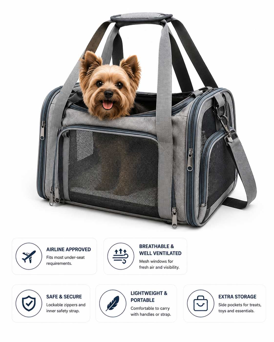 Airline Approved Portable Pet Carrier Bag