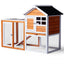 House Type With Running Ladder, Orange-red, Wooden Chicken Rabbit Cage