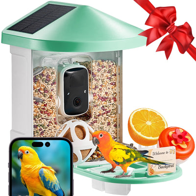 Smart Bird Feeder With Camera 2K HD AI Identify Bird Species Solar-Powered