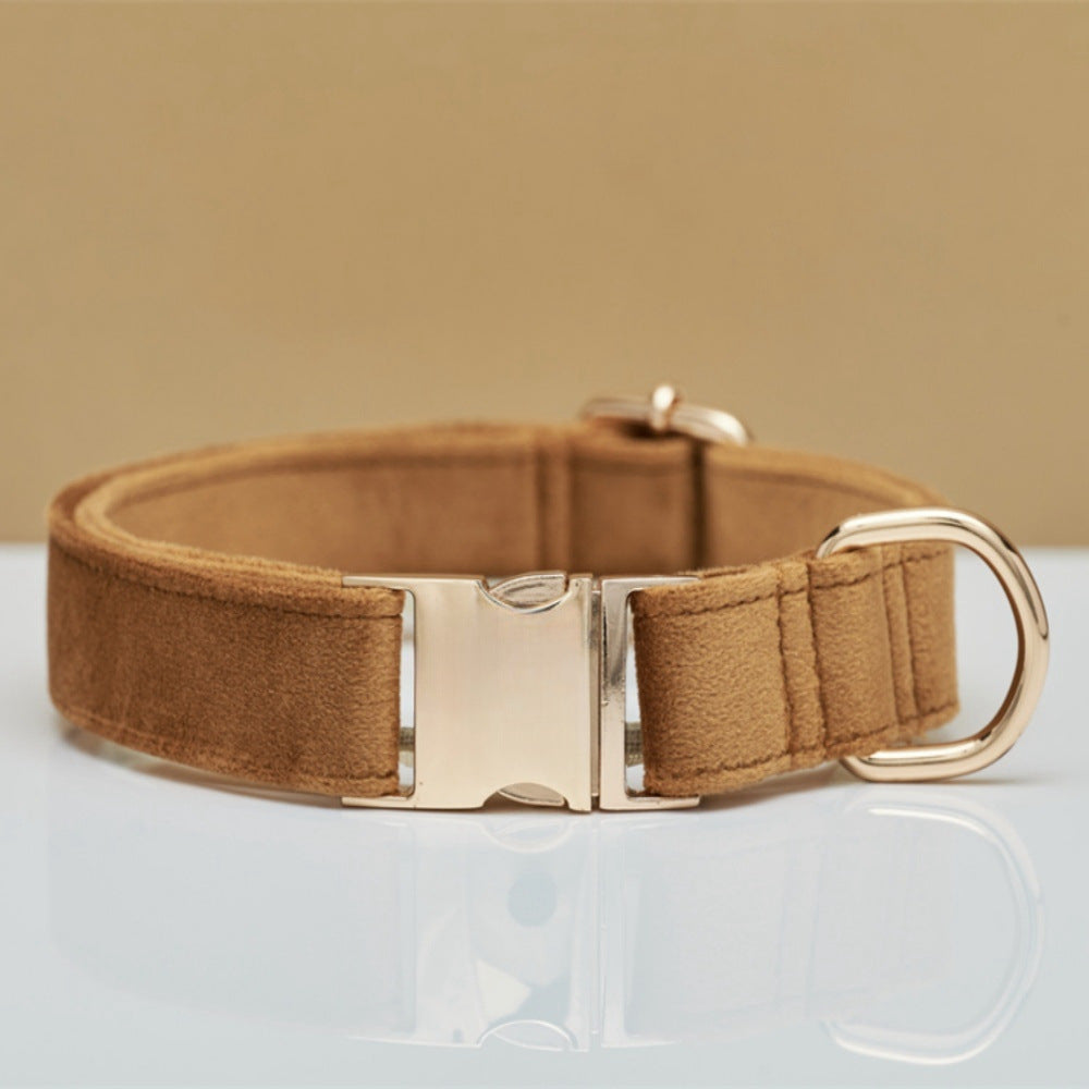 Multiple Colour Velvet Personalised Dog Collar Leash Set With Bow