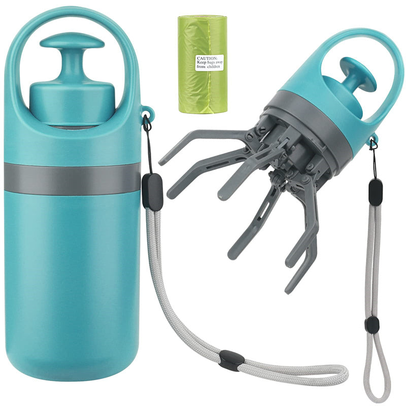 Portable Lightweight Dog Pooper Scooper With Built-in Poop Bag Dispenser Eight-claw Shovel