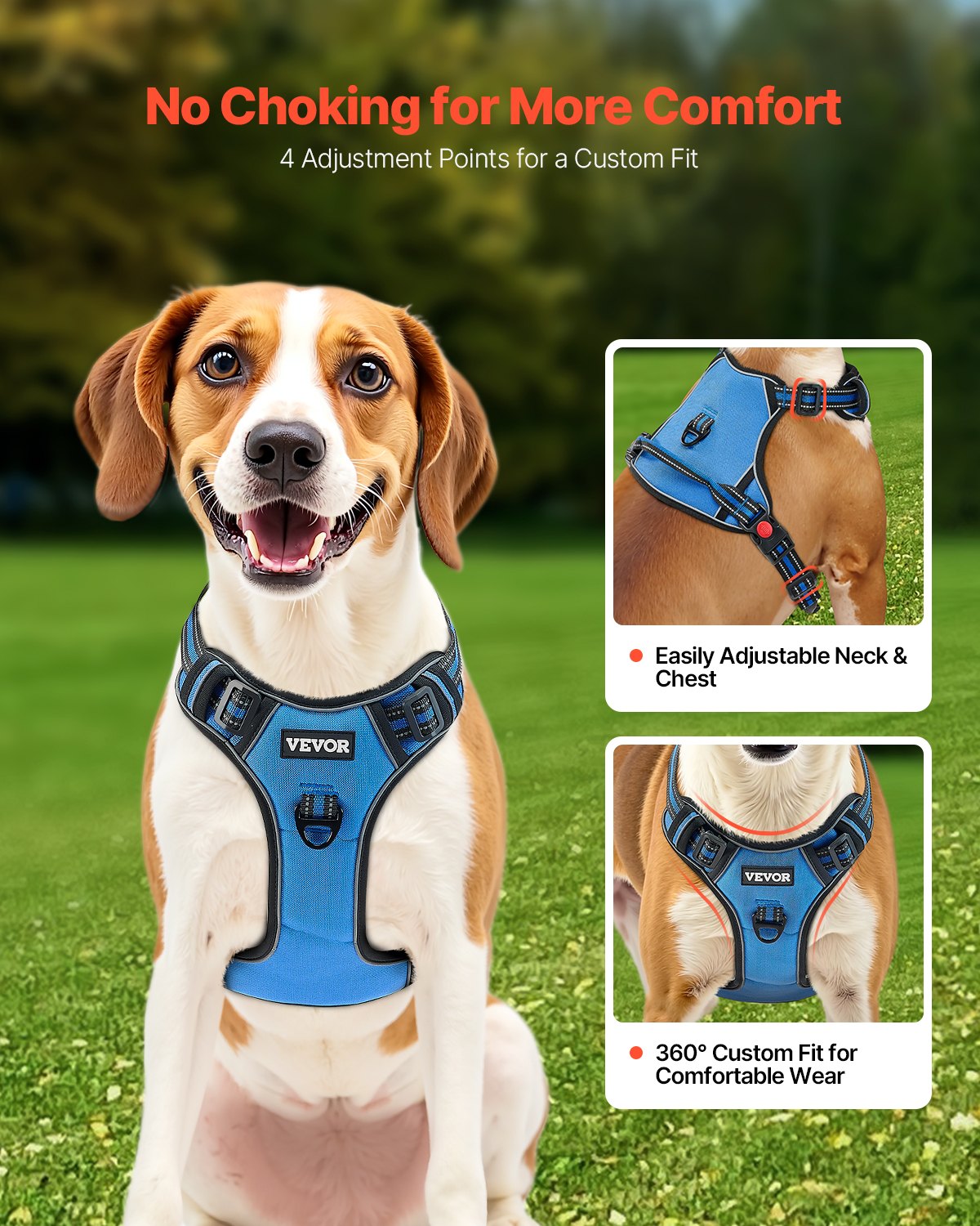 Dog Harness For Large Dogs, No Pull Adjustable Dog Vest Pet Harness