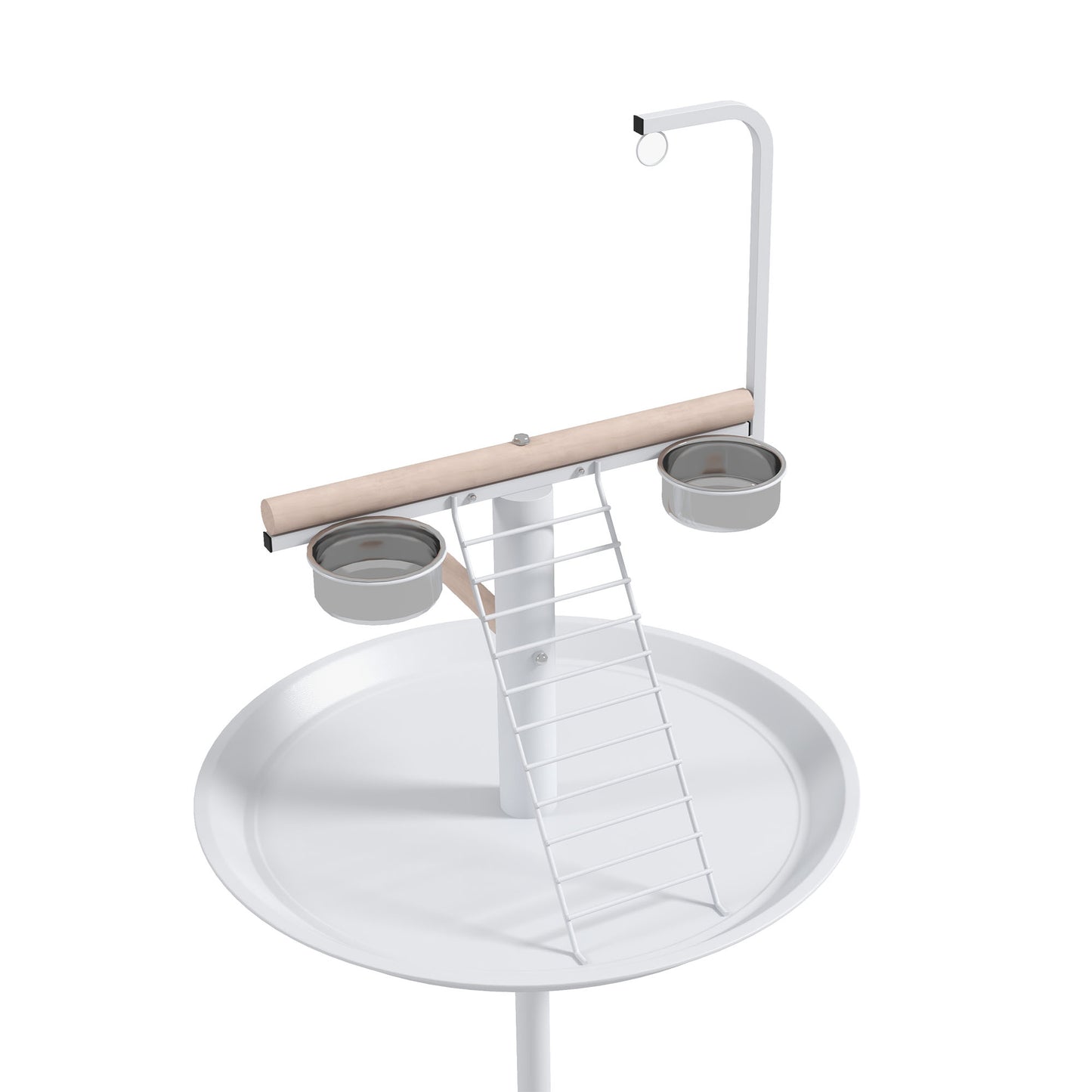 Bird Stand with Wheels, Perches, Feed Bowls, Round Tray for Parrot