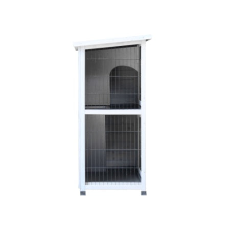 Rabbit Hutch Outdoor, 2-Story Rabbit Cage Indoor With Run, Bunny Cage With 2 Removable No-Leak Trays